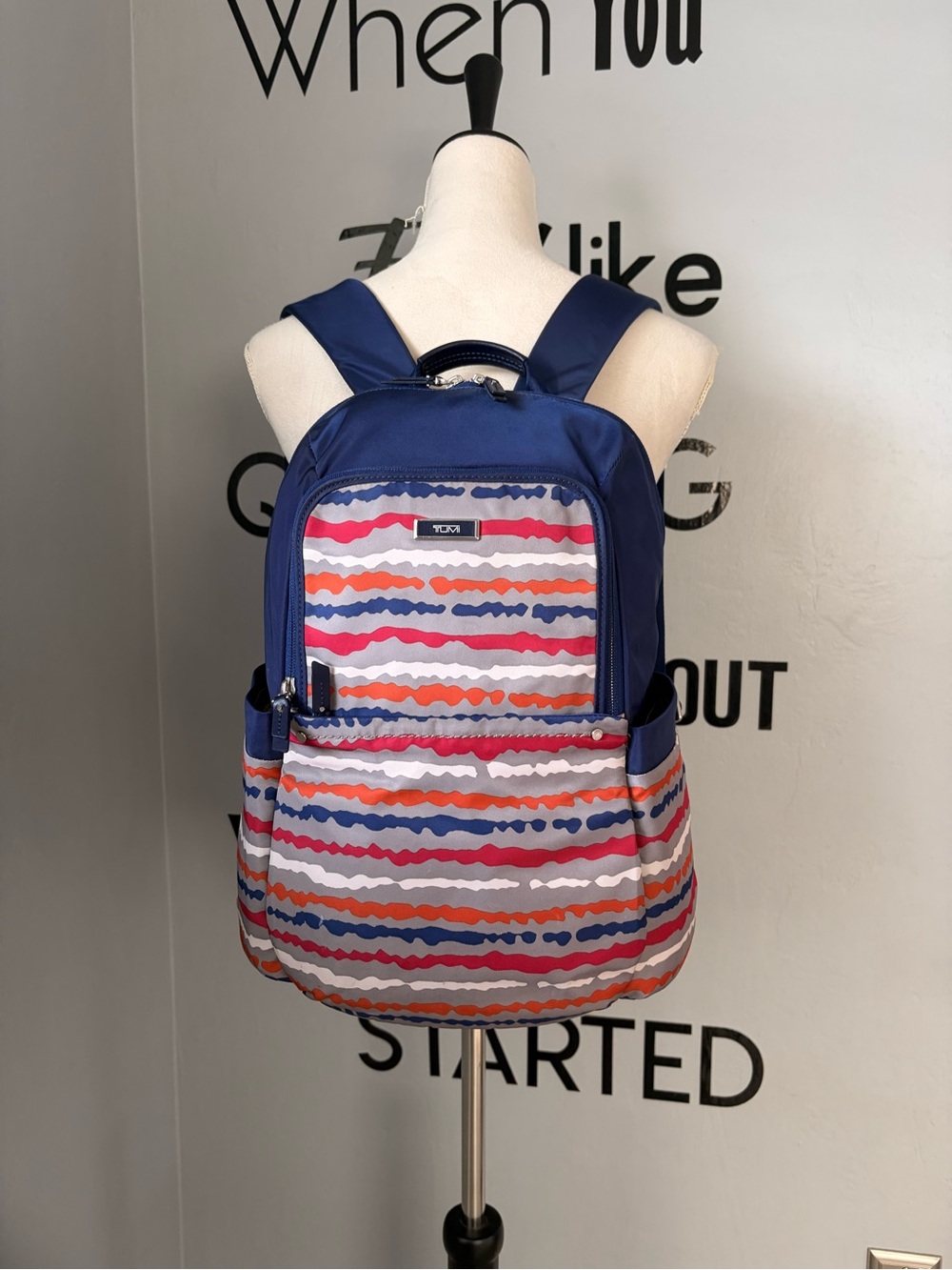 EUC TUMI Voyageur Andora Nylon Backpack Zip Closure, Top Handle, Adjust Straps